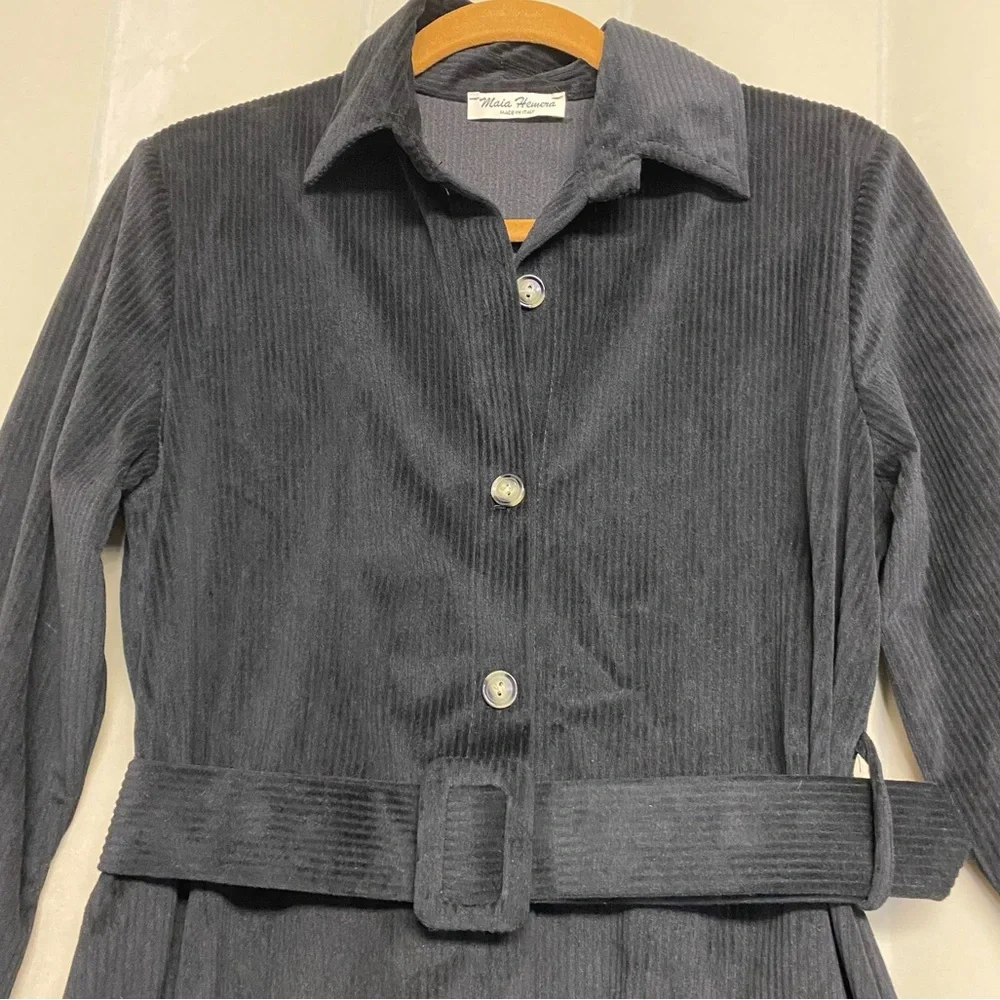 Maia Hemera Women’s Dress Small/Medium Corduroy Belted Designer Quiet Luxury